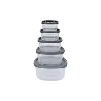 Dóza na potraviny ERNESTO Nádoby na potraviny s víkem 5 kusů Šedé