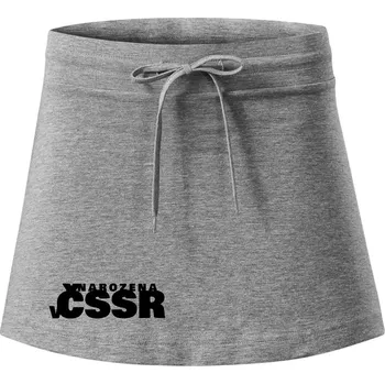 Dámská sukně Nápis - Narozena v ČSSR - Sportovní sukně - two in one - XL ( Tmavě šedý melír )