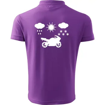 Pánská košile Motorkář za každého počasí - silnice - Polokošile pánská Pique Polo 203 - M ( Fialová )