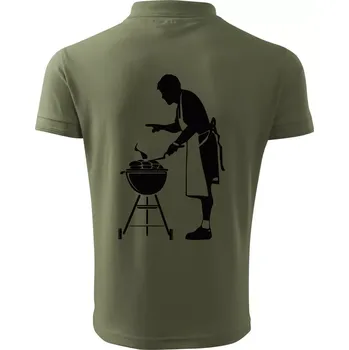 Pánská košile Grilování - Kuchař - Polokošile pánská Pique Polo 203 - 5XL ( Khaki )