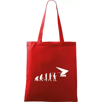 Nákupní taška Evoluce rogalo - Taška bavlněná - 42 x 38 cm ( Červená )