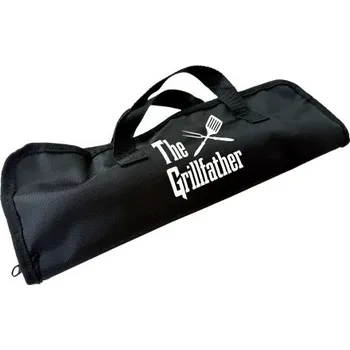 Žertovný předmět The Grillfather - grilovací nářadí v pouzdře s potiskem- Tričkový.cz