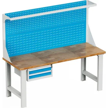 Dílenský stůl Enprag Dílenský montovaný pracovní stůl s nástavbou EN_1512_FP