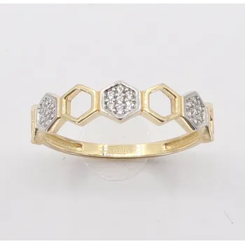 Prsten Zlatý prsten se zirkony AZR2677, vel. 56, 1.5 g (585/1000)