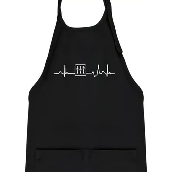 Kuchyňská zástěra Ekg zvukař - mixpult - Dětská zástěra na vaření - Univerzální velikost ( Černá )