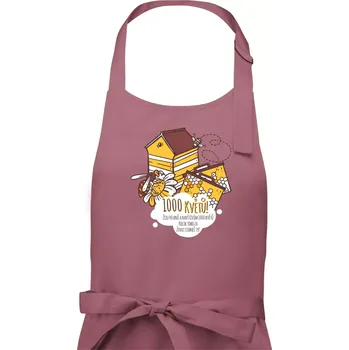 Kuchyňská zástěra Včela - 1000 květů - Dámská zástěra na vaření - Univerzální velikost ( Starorůžová )