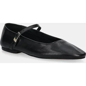 Dámské baleríny Kožené baleríny Tommy Hilfiger SMOOTH LEATHER MARYJANE černá barva, FW0FW09152 99X, EUR 41