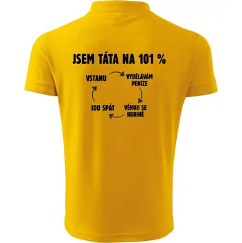 Pánská košile Jsem táta na 101 procent - Polokošile pánská Pique Polo 203 - 3XL ( Žlutá )