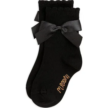 Dětské ponožky Mini Rodini Satin bow 25760120 černá 99X, vel. 24/27