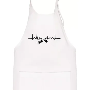 Kuchyňská zástěra Ekg osvětlovač - spoty - Dětská zástěra na vaření - Univerzální velikost ( Bílá )