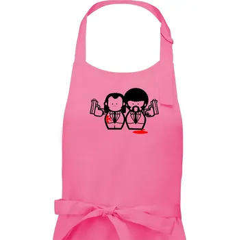 Kuchyňská zástěra PF - Postavičky - Dámská zástěra na vaření - Univerzální velikost ( Růžová )