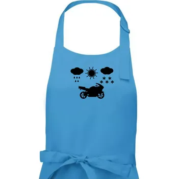 Kuchyňská zástěra Motorkář za každého počasí - silnice - Pánská zástěra na vaření - Univerzální velikost ( Světlý tyrkys )