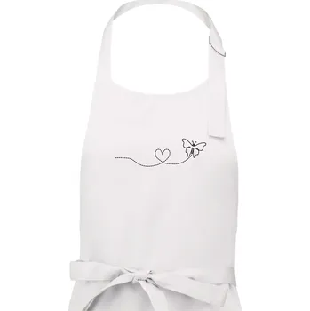 Kuchyňská zástěra Dráha letu motýla - srdce - Dámská zástěra na vaření - Univerzální velikost ( Bílá )