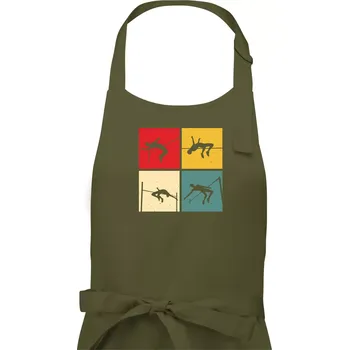 Kuchyňská zástěra Skok do výšky vintage - Dámská zástěra na vaření - Univerzální velikost ( Khaki )