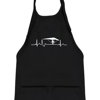 Kuchyňská zástěra EKG rogalo - Dětská zástěra na vaření - Univerzální velikost ( Černá )