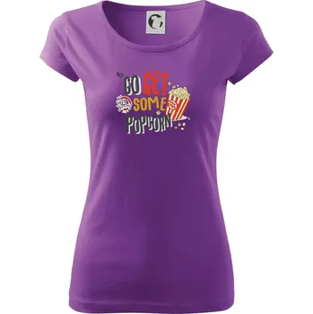 Dámské tričko Go get some popcorn - Dámské triko Pure - XS ( Fialová )