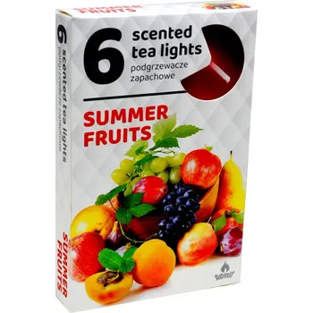 Svíčka Parafínové čajové svíčky Summer Fruits Admit 6 ks