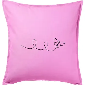 Polštář Dráha letu motýla - smyčka - Polštář 50x50 - 50x50 - Pouze potah ( Růžová )