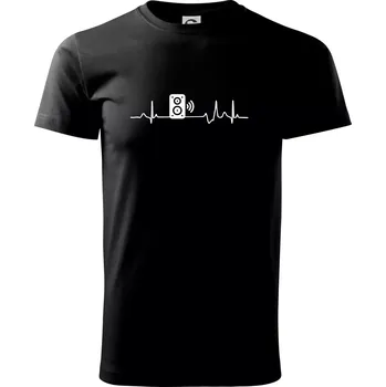 Pánské tričko Ekg reprobedna - Triko extra velké (5-8XL) - 8XL ( Černá )