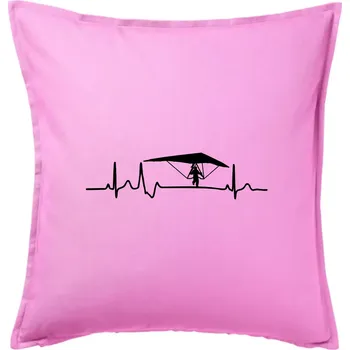 Polštář EKG rogalo - Polštář 50x50 - 50x50 - Pouze potah ( Růžová )
