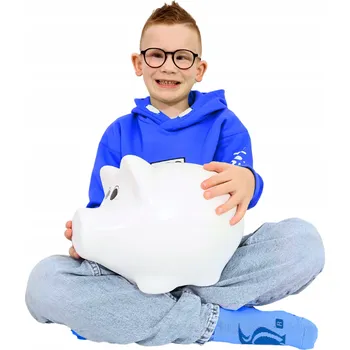 Pokladnička PRASÁTKO POKLADNIČKA BÍLÁ NA SVATBA A SVATEBNÍ HOSTINA PRO DĚTI