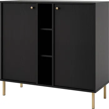 Komoda TOKYO 2 c | komoda 822 | 100,2 cm | černá grafit/zlatá