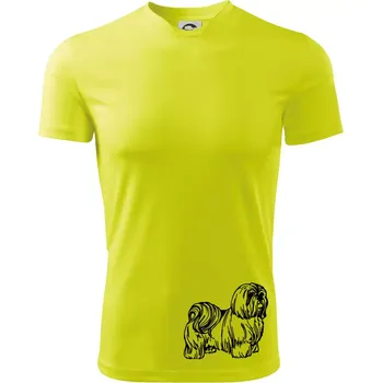 Shih-tzu - chlupatý - Dětské triko sportovní (dresovina) - 134 cm/8 let ( Neonově žlutá )