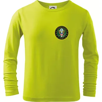 Chlapecké oblečení United States Army barevné - Triko dětské Long Sleeve - 158 cm/12 let ( Limetková )