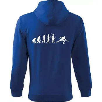 Pánská mikina Evoluce stolní tenis - Mikina s kapucí na zip trendy zipper - M ( Královská modrá )