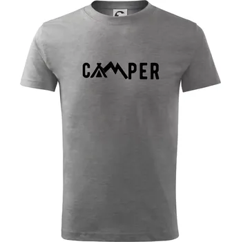 Camper nápis - Tričko dětské bavlněné - 98 cm / 2 roky ( Tmavě šedý melír )