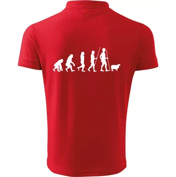 Pánská košile Evoluce pastevec ovcí - Polokošile pánská Pique Polo 203 - 5XL ( Červená )