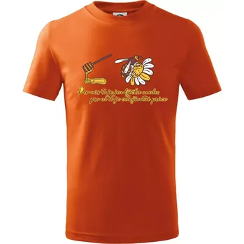 Chlapecké oblečení Včela - lžička medu - Tričko dětské bavlněné - 104-110cm / 3-4 roky ( Oranžová )