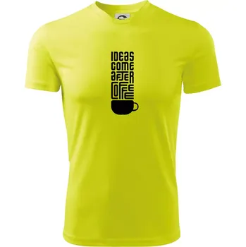 Chlapecké tričko Ideas come after coffee - Dětské triko sportovní (dresovina) - 146 cm/10 let ( Neonově žlutá )