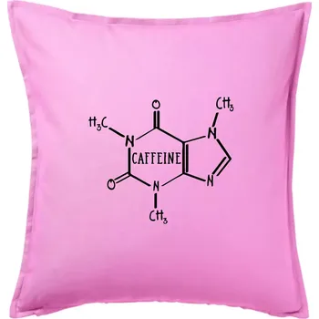 Polštář Caffeine molekuly - Polštář 50x50 - 50x50 - Pouze potah ( Růžová )