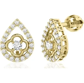 Náušnice Couple, Peckové náušnice Amanda, žluté zlato se zirkonem, 585-66-3-0351.0Z00.0.00.001.05