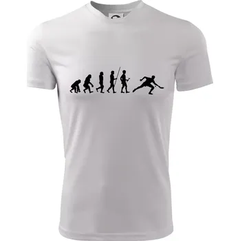 Chlapecké tričko Evoluce stolní tenis - Dětské triko sportovní (dresovina) - 122 cm/6 let ( Bílá )