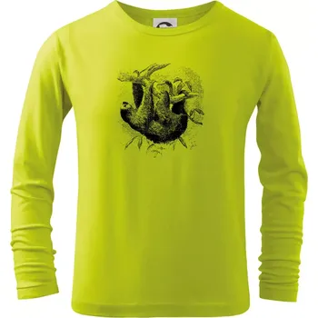 Dětská móda Lenochod kreslený - Triko dětské Long Sleeve - 158 cm/12 let ( Limetková )