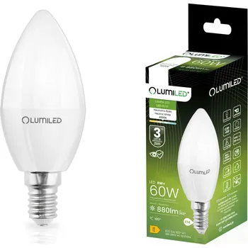 Žárovka LED žárovka LED E14 svíčka 8W = 60W 4000K Neutrální Bílá svíčka CCD LUMILED