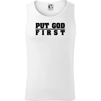 Put God first tlustý nápis - Tílko pánské Core - XL ( Bílá )