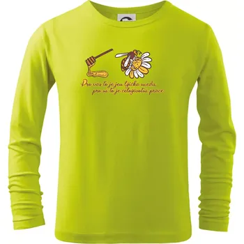 Dětská móda Včela - lžička medu - Triko dětské Long Sleeve - 122 cm/6 let ( Limetková )