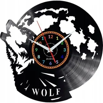 Hodiny VLK NÁSTĚNNÉ HODINY DEKORATIVNÍ MODERNÍ VINYLOVÁ DESKA