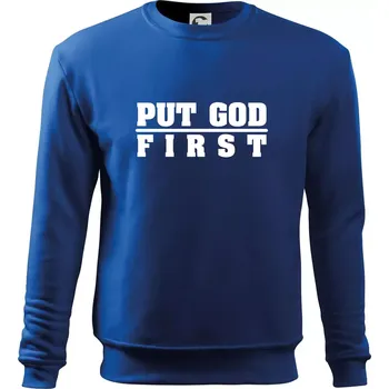 Put God first tlustý nápis - Mikina Essential dětská - 158 cm/12 let ( Královská modrá )