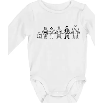 SW - Postavičky IV řada - Body kojenecké s dlouhým rukávem - Dlouhý r. do 3 měs ( Bílá )