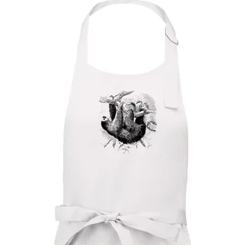 Kuchyňská zástěra Lenochod kreslený - Pánská zástěra na vaření - Univerzální velikost ( Bílá )