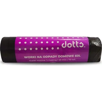 Pytle na odpadky Pytle na odpad DOTTS 60 l, LDPE, pevné, balení 10 ks - černé
