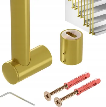 SCHODIŠŤOVÉ ZÁBRADLÍ HARFA SENS BOČNÍ MONTÁŽ fi 25 mm 100 cm ZLATÉ