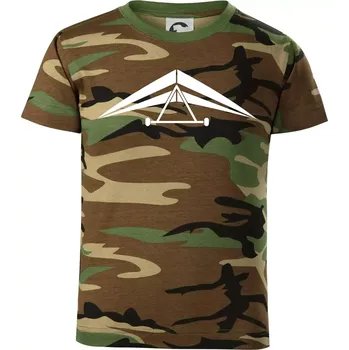 Chlapecké tričko Rogalo jednoduché - Dětské maskáčové triko - 104-110cm / 3-4 roky ( Hnědý maskáč )