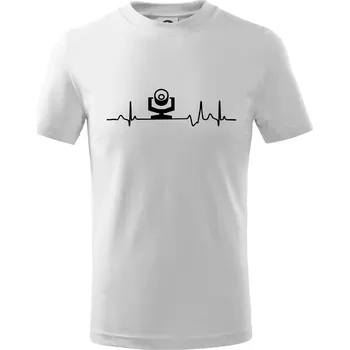 Ekg osvětlovač - robo hlava - Tričko dětské bavlněné - 98 cm / 2 roky ( Bílá )