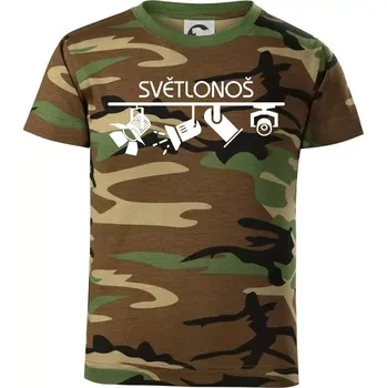 Chlapecké tričko Osvětlovač - světlonoš - Dětské maskáčové triko - 134 cm/8 let ( Hnědý maskáč )