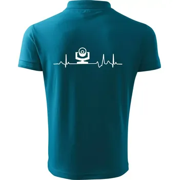 Pánská košile Ekg osvětlovač - robo hlava - Polokošile pánská Pique Polo 203 - L ( Tmavý tyrkys )
